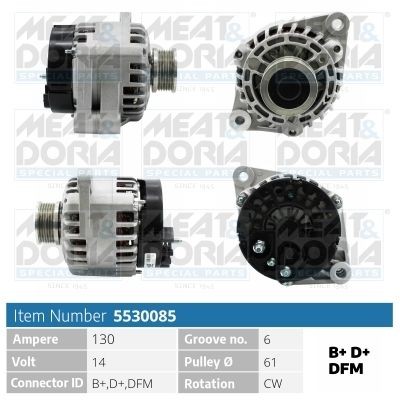 MEAT & DORIA 5530085: Alternator 130A