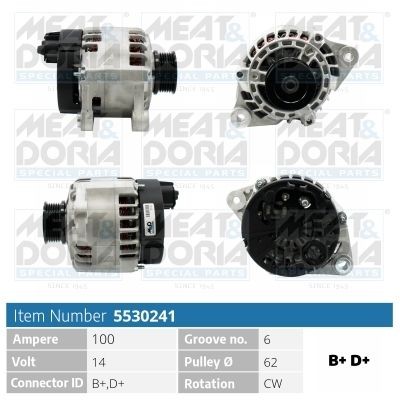 MEAT & DORIA 5530241: Alternador 100A