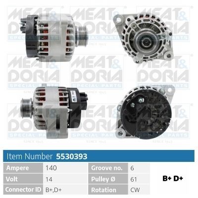 MEAT & DORIA 5530393: Alternator 140A