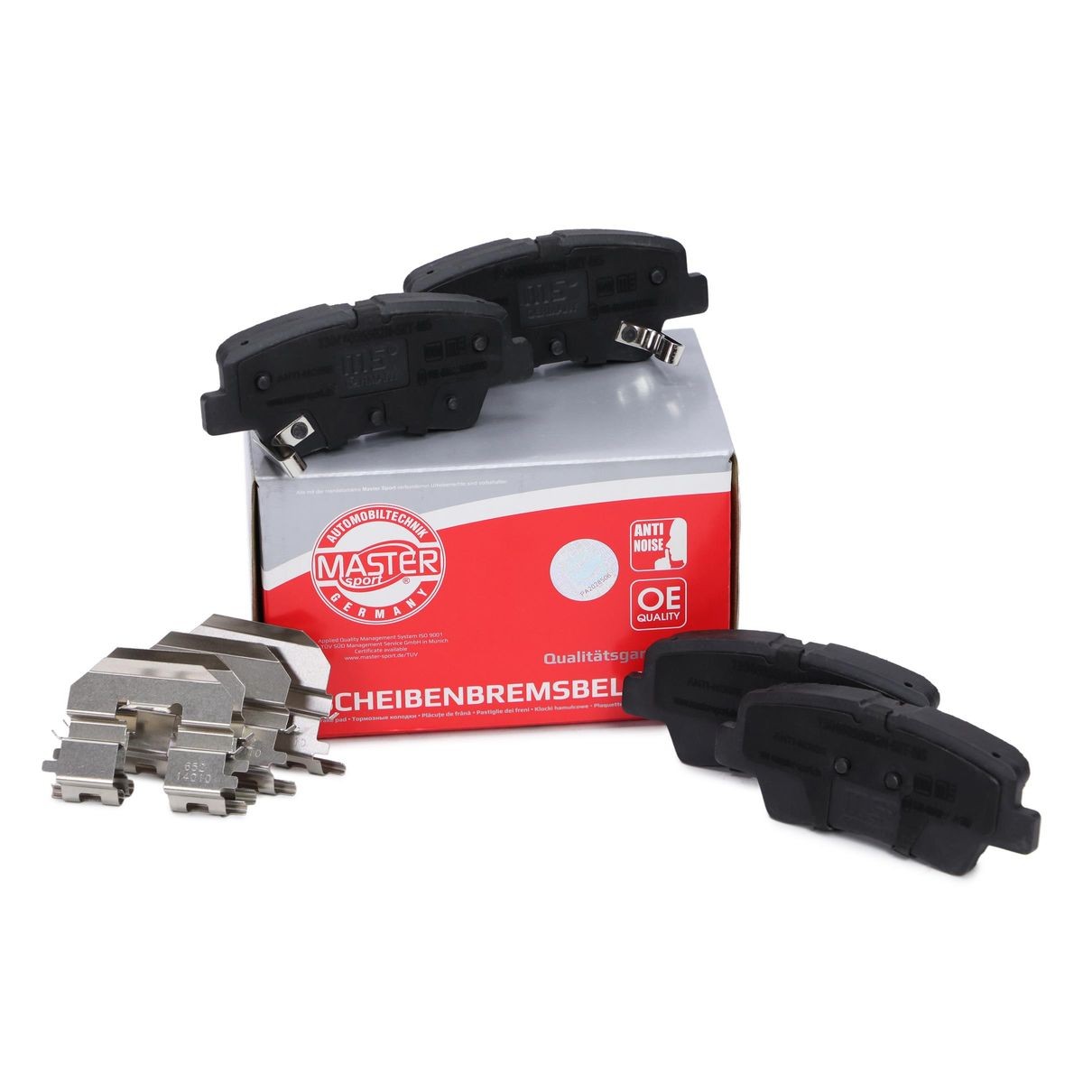 MASTER-SPORT 13046056502N-SET-MS: Klocki hamulcowe Premium Oś tylna, z dodatkami, z podkładką wytłumiającą