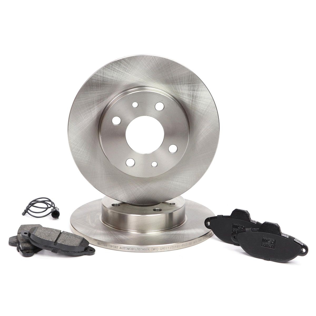 MASTER-SPORT 201101190: Remschijven en blokken Vooras, Ø: 240,5mm, volledig