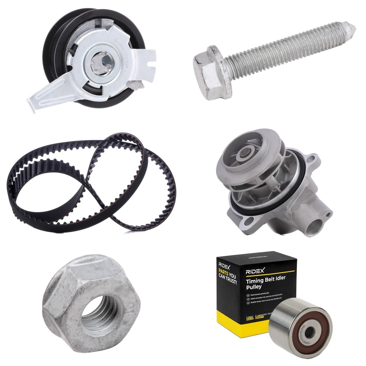 RIDEX 3096W0360: Vezérműszíj készlet vízpumpával Vízszivattyúval
