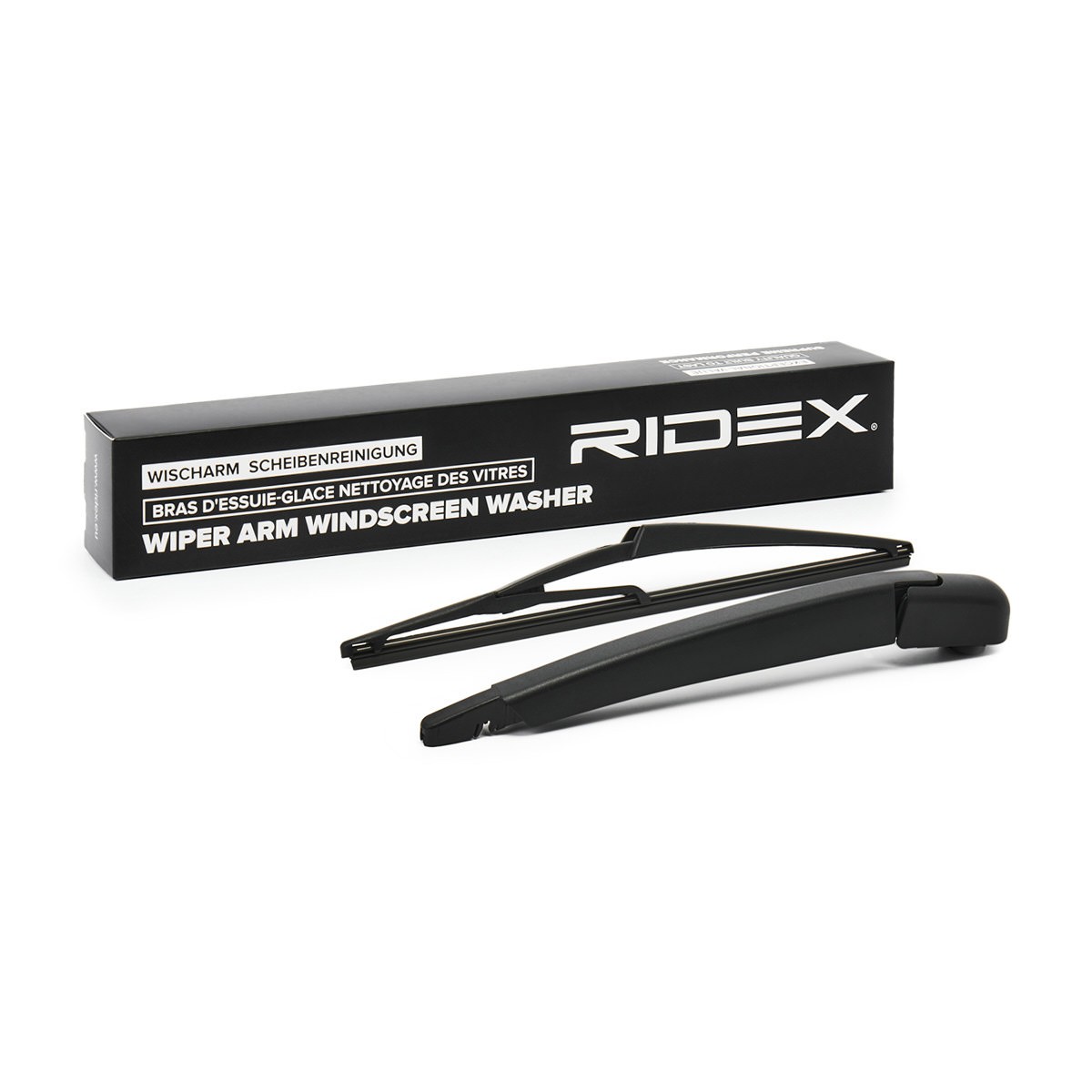 RIDEX 301W0193: Scheibenwischerarm hinten, mit Kappe, mit integriertem Wischblatt