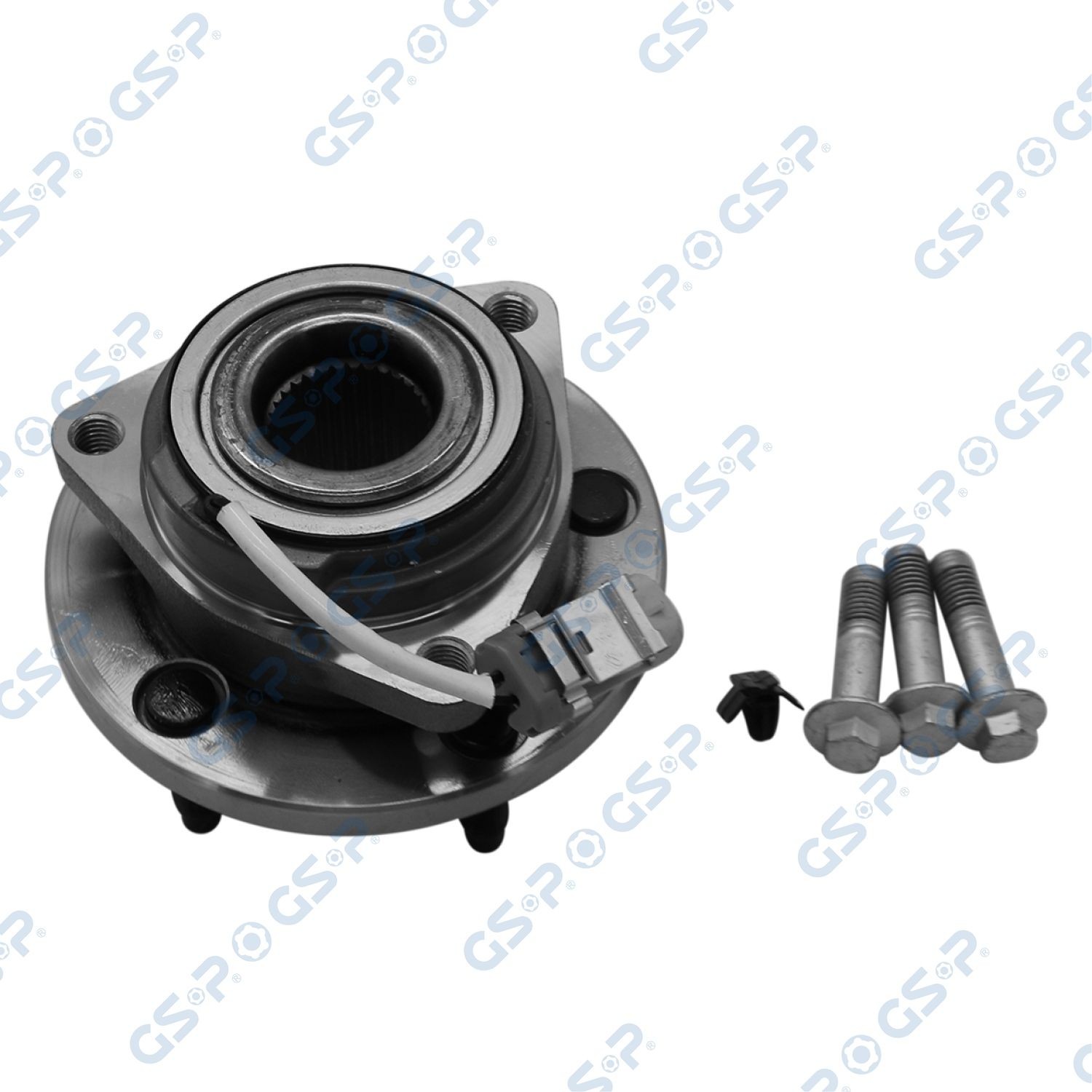 GSP 9333133K: Pyöränlaakerisarja Etuakseli, vasen, Etuakseli, oikea, Tarvikkeilla, vetoakselin ruuvi, integroidulla ABS-sensorilla