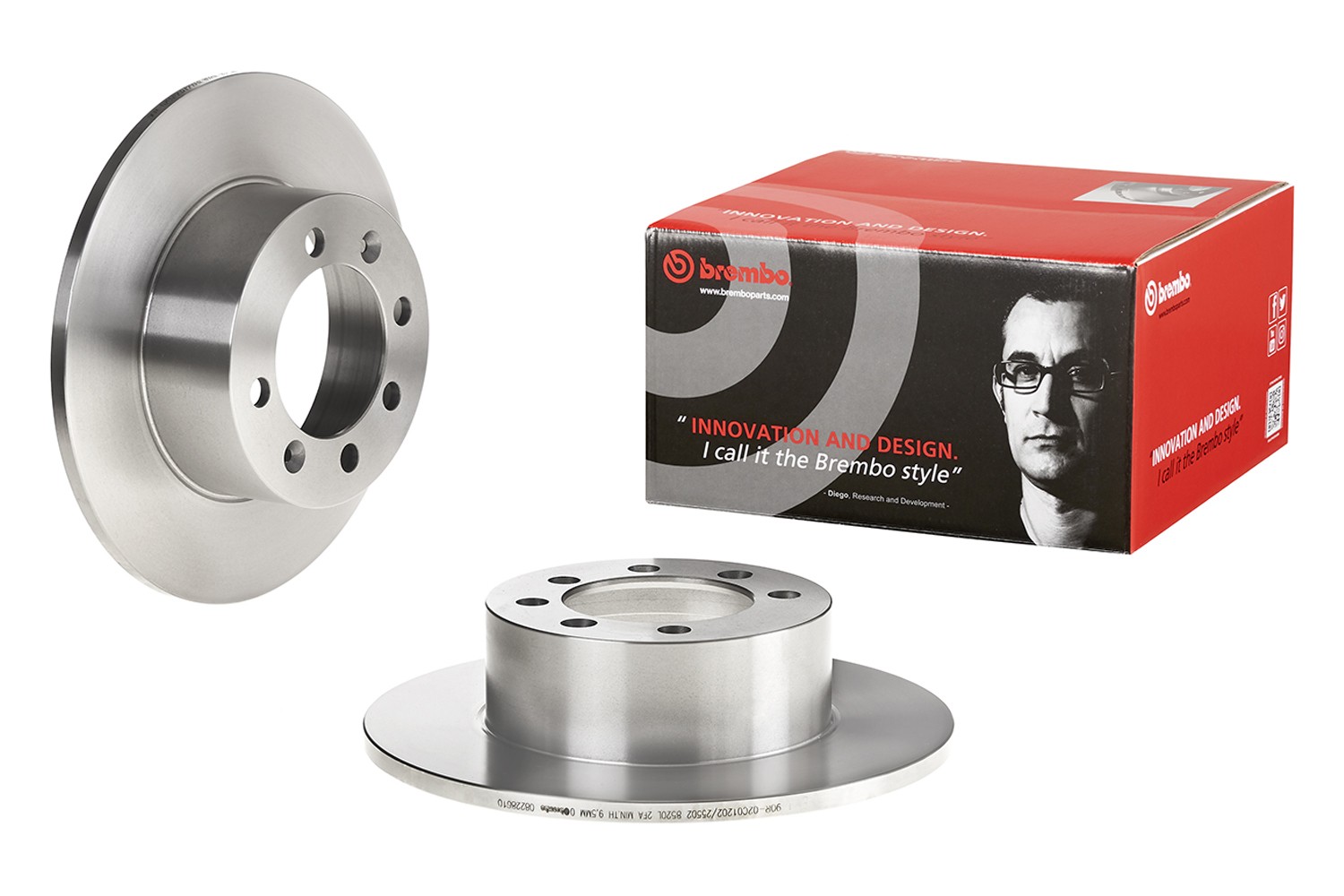 BREMBO 08.2286.10: Bromsskiva PRIME LINE Ø: 269mm, full, Ø: 269mm, med skruvar Prime