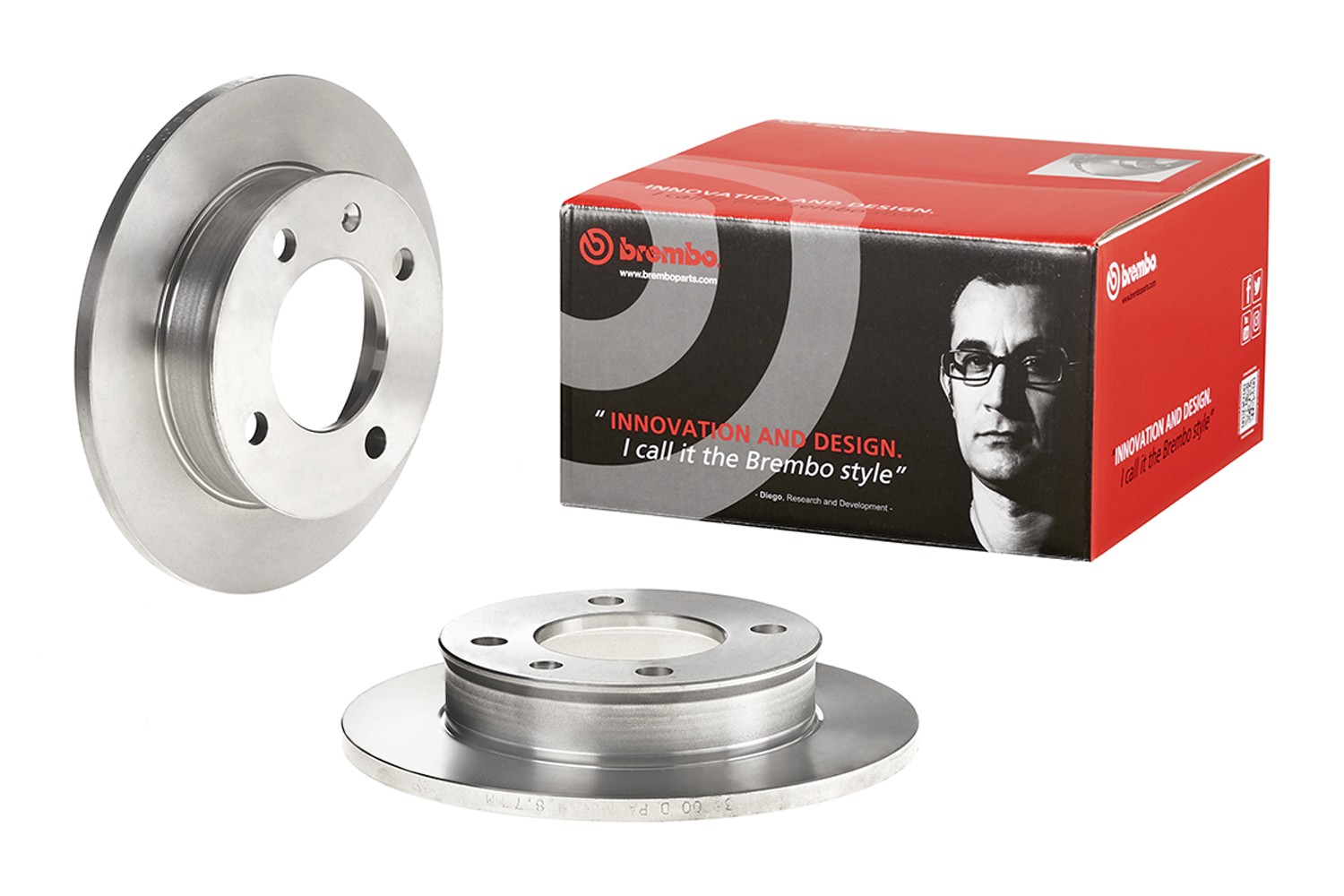 BREMBO 08.3439.14: Bremsscheibe PRIME LINE Ø: 221mm, voll, Ø: 221mm, mit Schrauben Prime