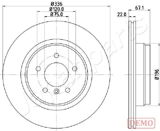 JAPANPARTS DP-0114C: Remschijf Achteras, Ø: 300mm, interne ventilatie, Ø: 300mm, Gelakt
