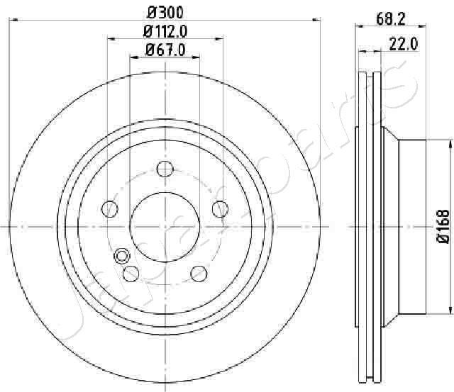 JAPANPARTS DP-0513C: Féktárcsa hátsótengely, Ø: 300mm, tele, Ø: 300mm, lakkozott