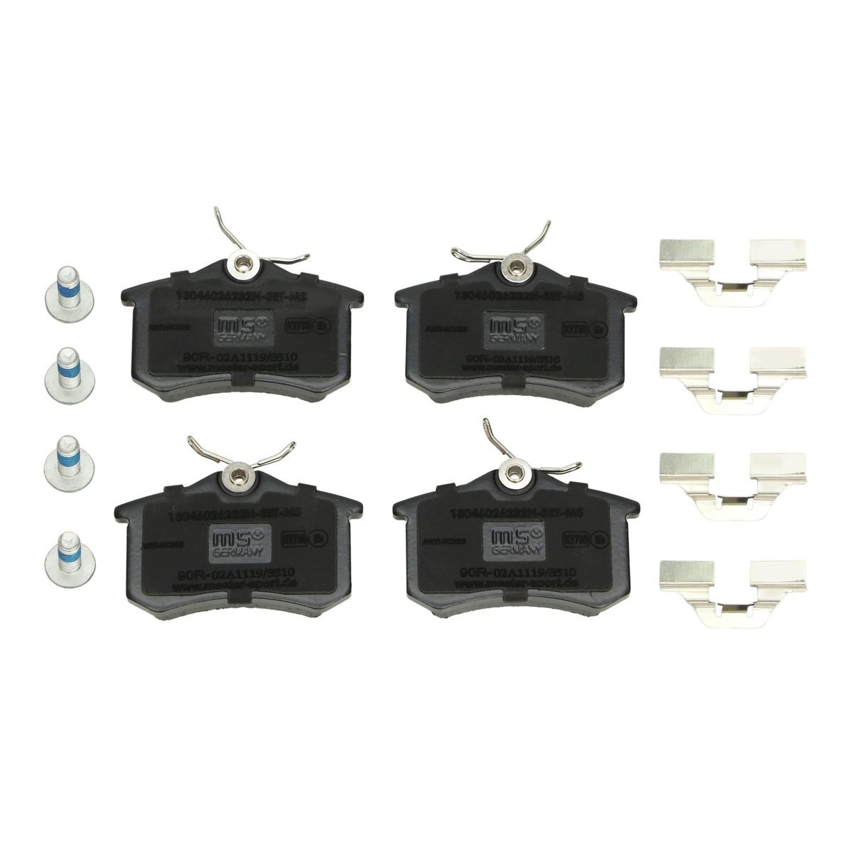 MASTER-SPORT 13046026232N-SET-MS: Remblokken Premium Achteras, Met toebehoren, Met remzadelschroef, Met anti-kreukplaat