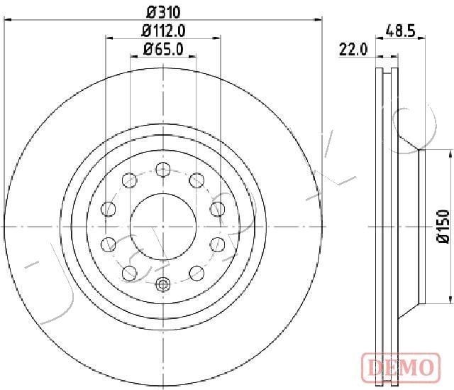 JAPKO 610903C: Bremsscheibe Hinterachse, Ø: 310mm, Belüftet, Ø: 310mm, lackiert