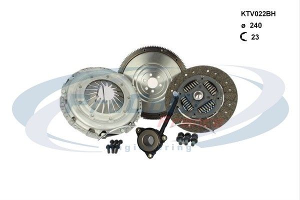 PROCODIS FRANCE KTV022BH: Spojková sada CONVERSION KIT s jednohmotovým setrvačníkem, s centrálním vypínačem relé, s vypínacím ložiskem, se setrvačníkem, se spojkovou lamelou