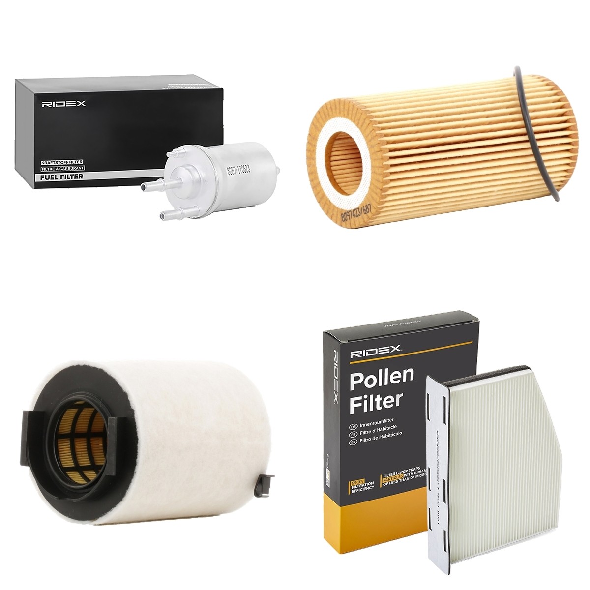 RIDEX 4055F25790: Zestaw filtrów