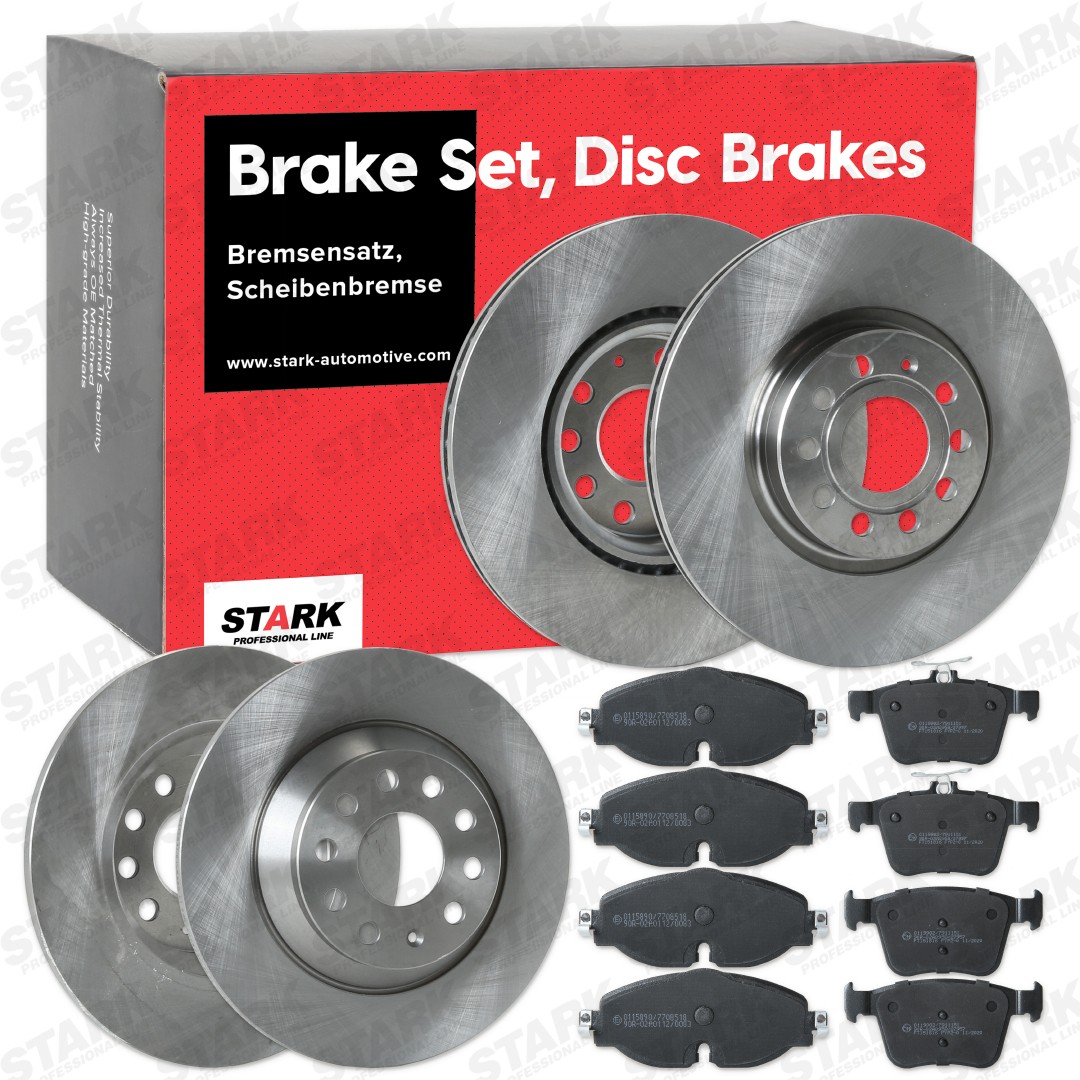STARK SKBK-10990505: Bromssats, skivbroms framaxel, Bakaxel, Ø: 312, 300,0mm, ventilerad invändigt, full