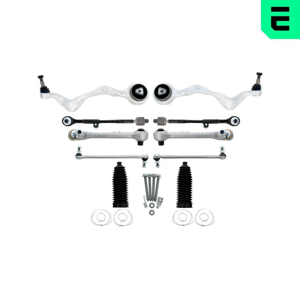 OPTIMAL G8-2009: Kit bras de suspension Essieu avant, avec bielle/barre de poussée, avec rotule axiale