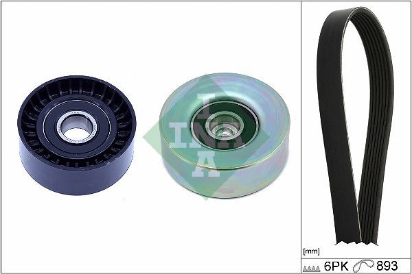 INA 529 0532 10: Jogo de correias trapezoidais estriadas