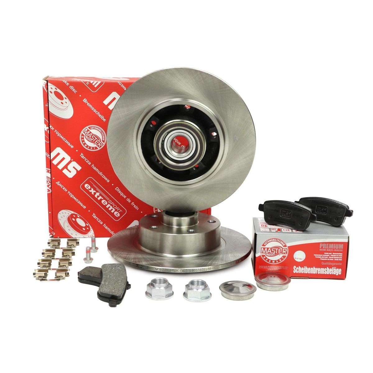 MASTER-SPORT 201061900: Bromssats, skivbroms Bakaxel, Ø: 260mm, full, med hjullager, med ABS-sensorring, Anti-skrik-plåt