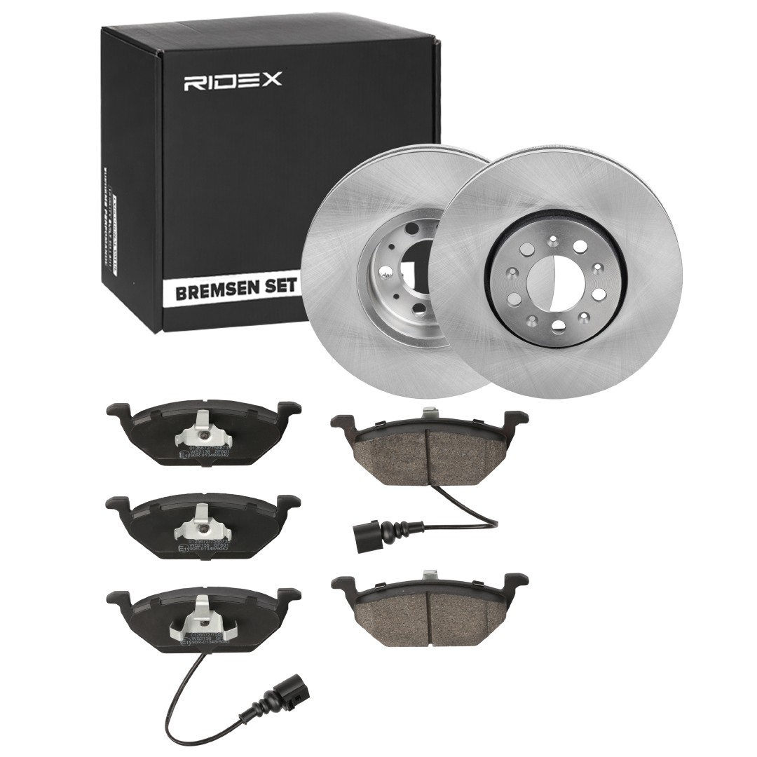 RIDEX 3405B0825: Kit de discos de freno y pastillas Eje delantero, Ø: 288,0mm, ventilado