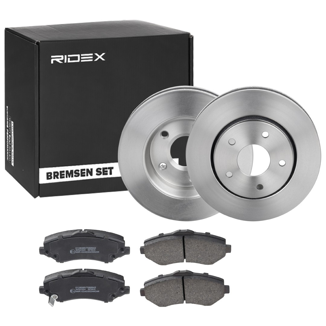 RIDEX 3405B1207: Remschijven en blokken Vooras, Ø: 302,0mm, Buiten geventileerd