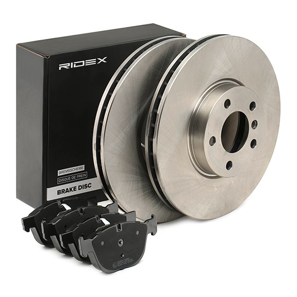 RIDEX 3405B1254: Bremsscheiben und -beläge Vorderachse, Ø: 332,0mm, innenbelüftet, mit Kolbenclip
