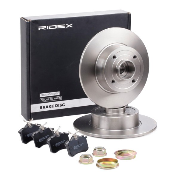 RIDEX 3405B1417 Bremsscheiben und -beläge Hinterachse, Ø: 240,0mm, voll