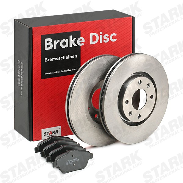 STARK SKBK-10991548: Remschijven en blokken Vooras, Ø: 283mm, Geventileerd, Zonder wielnaaf, Met anti-kreukplaat