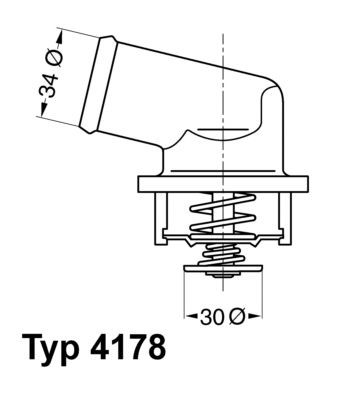 WAHLER 4178.92D: Termostats, Dzesēšanas šķidrums 92°C, ar blīvi