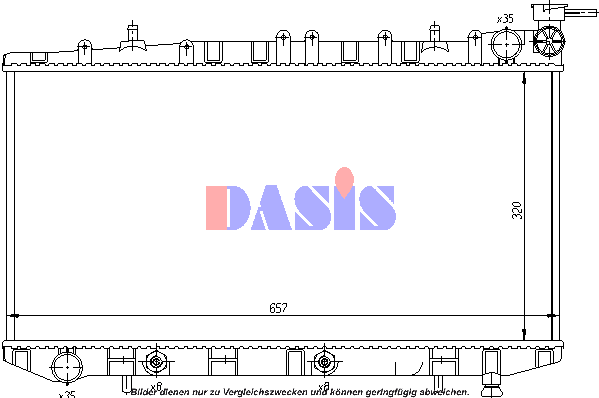 AKS DASIS 073230N: Radiateur du moteur 320x657x33