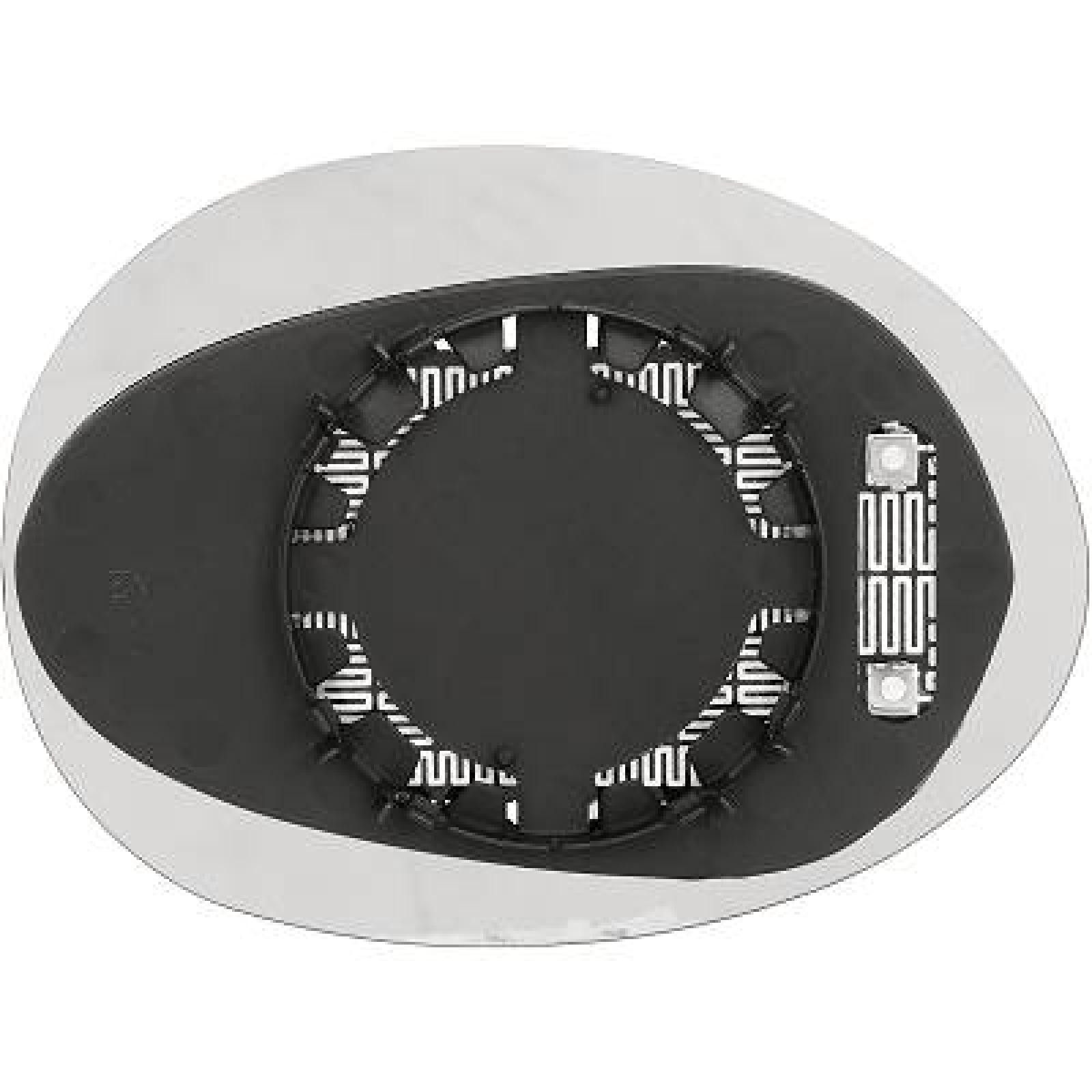 DIEDERICHS 1208126: Spoguļstikls, Ārējais atpakaļskata spogulis pa labi