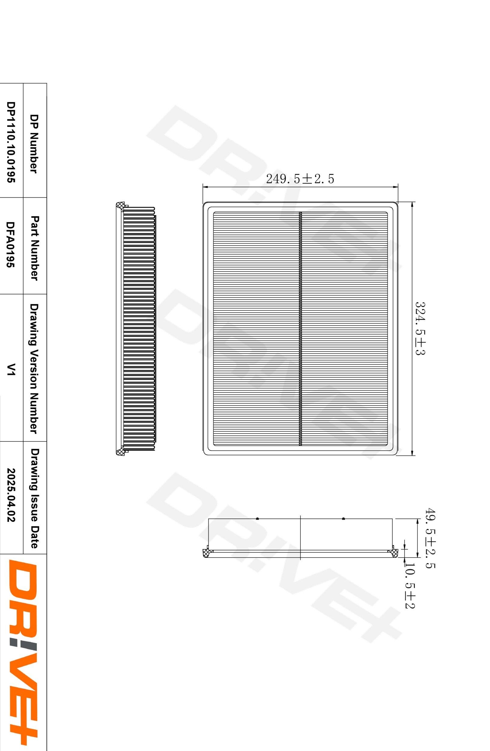 Dr!ve+ DP1110.10.0195: Luftfilter