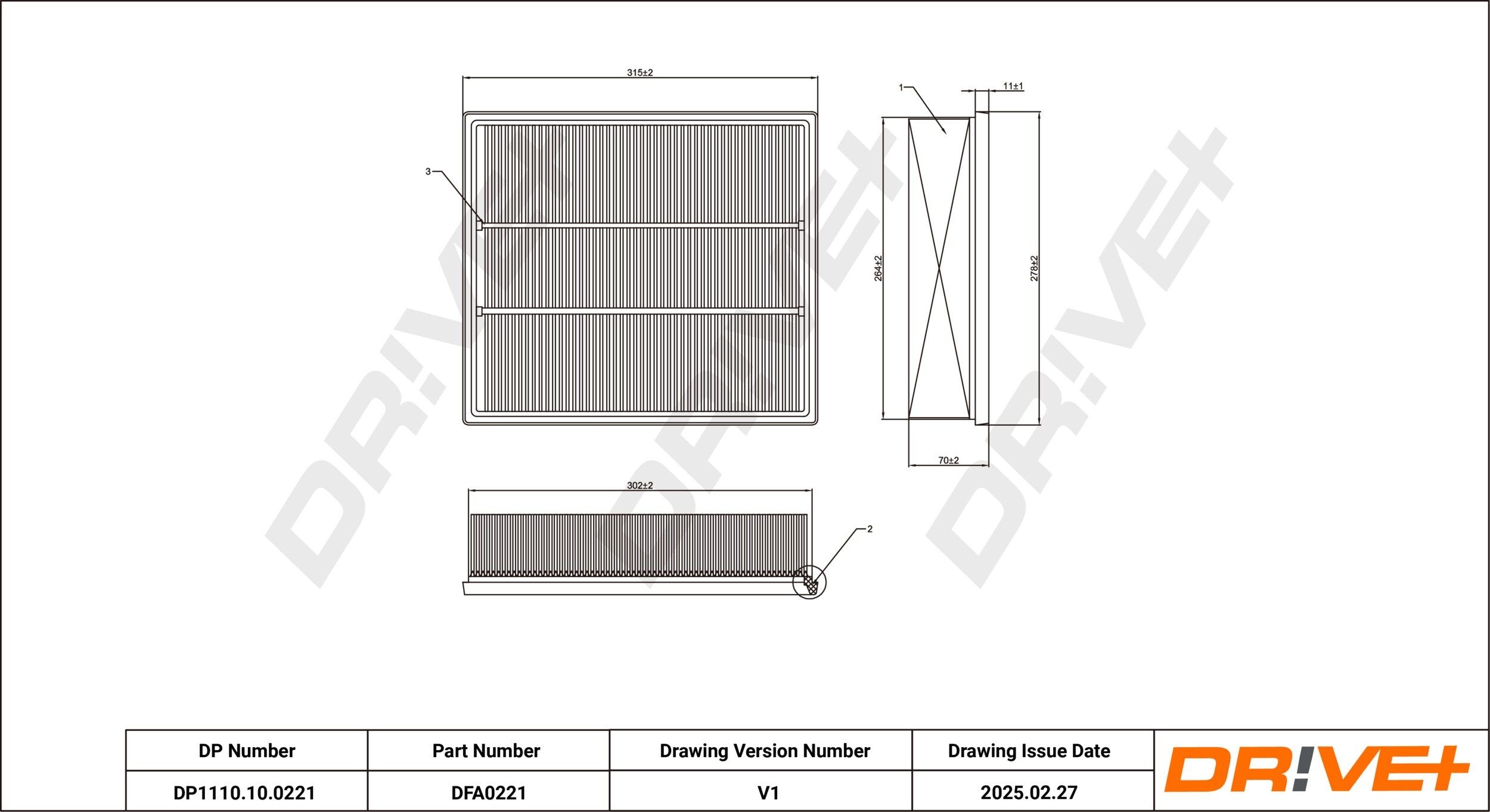 Dr!ve+ DP1110.10.0221: Vzduchový filter