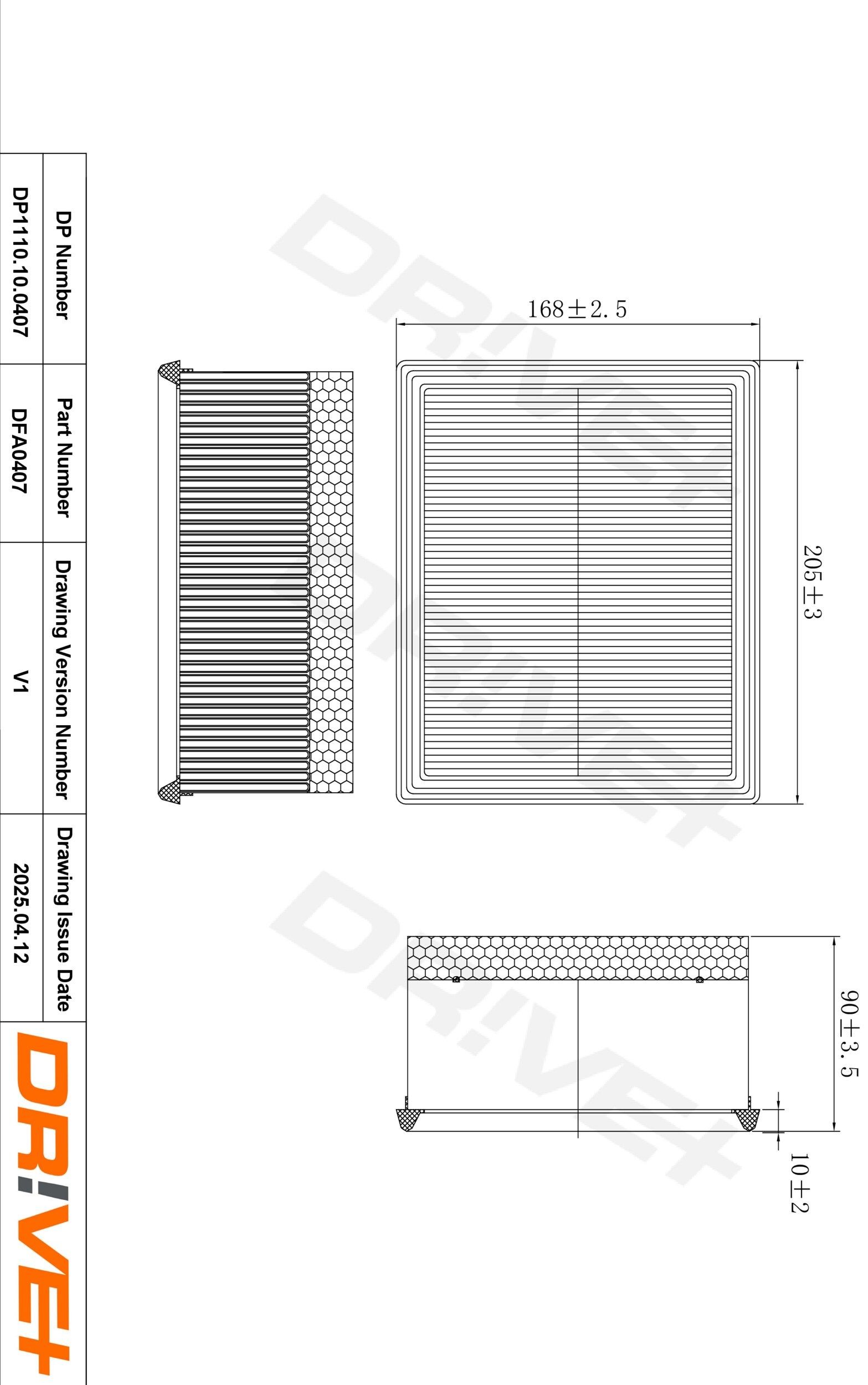 Dr!ve+ DP1110.10.0407 Luftfilter