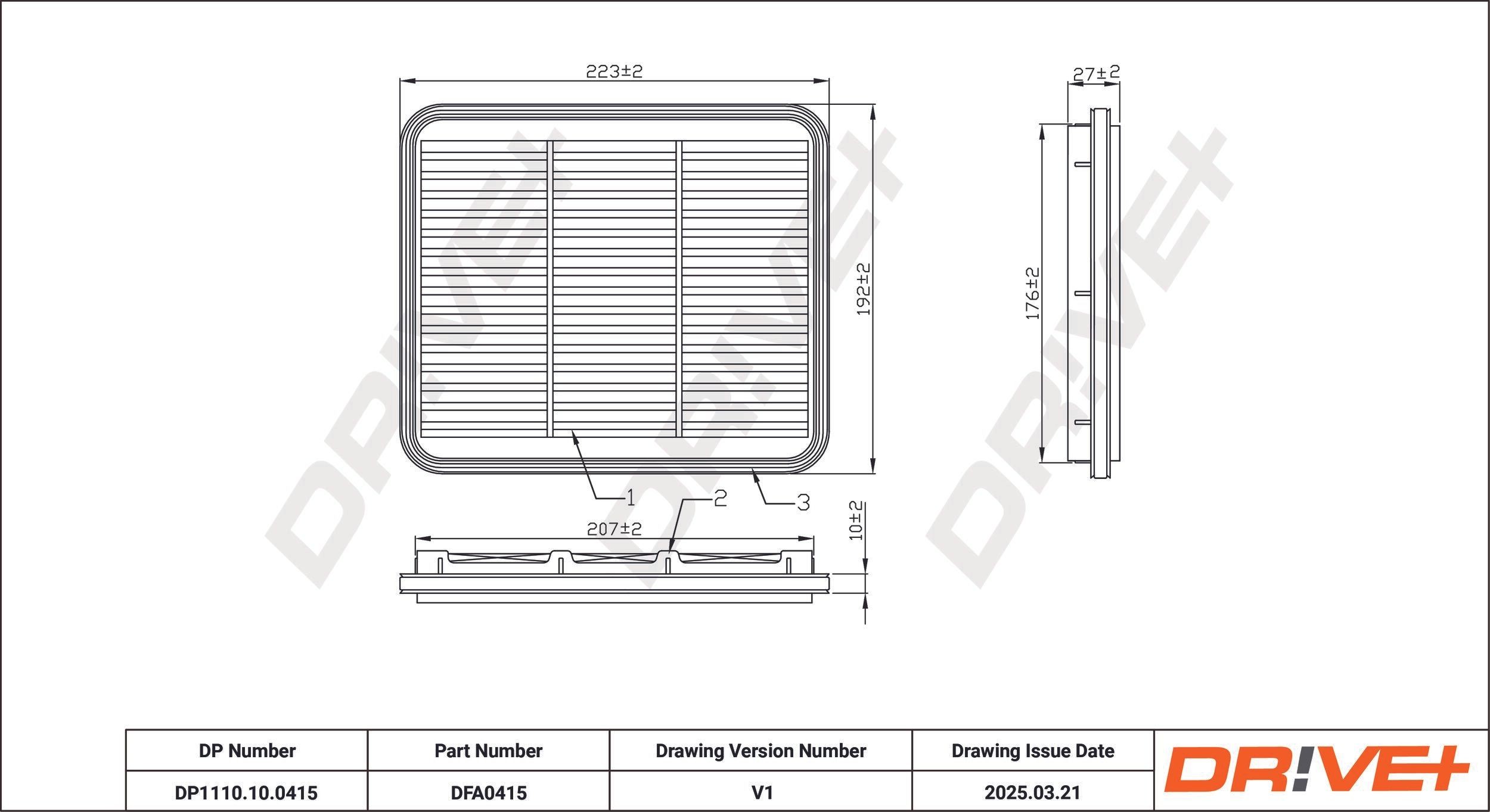 Dr!ve+ DP1110.10.0415: Gaisa filtrs