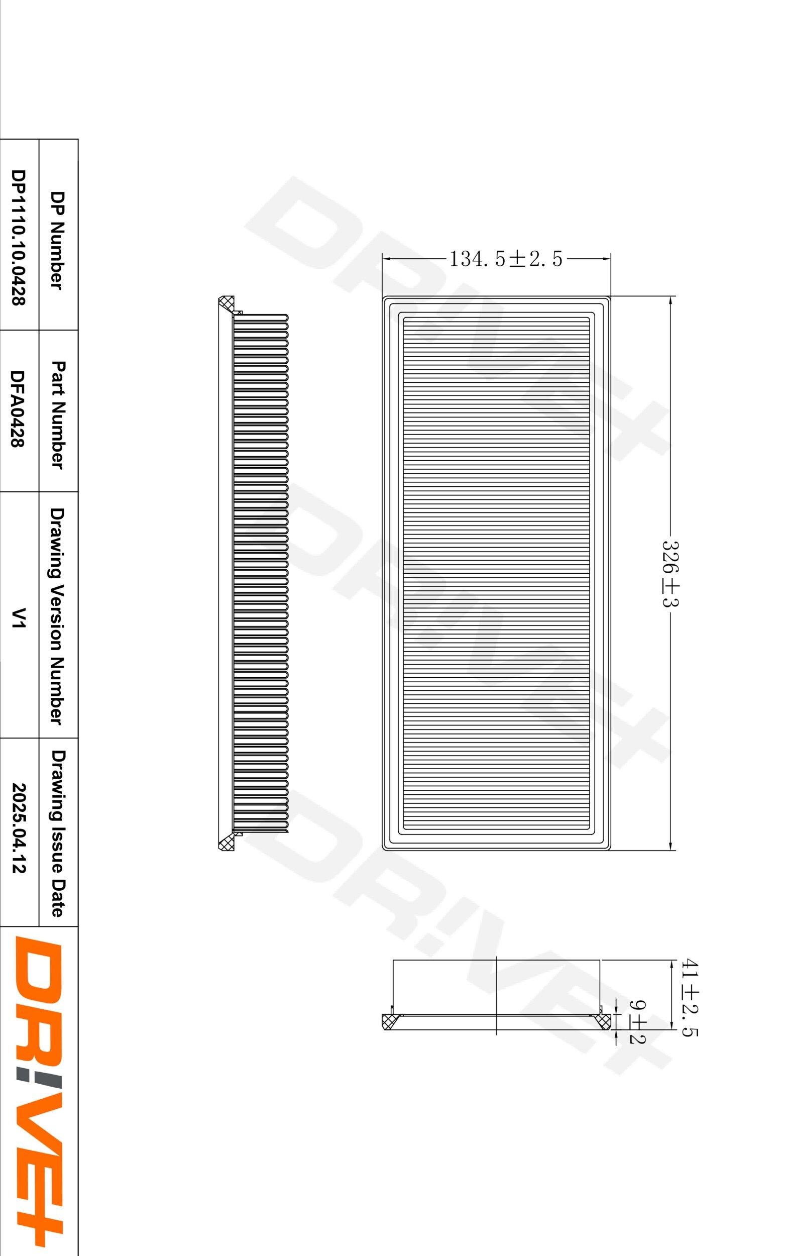 Dr!ve+ DP1110.10.0428: Luftfilter