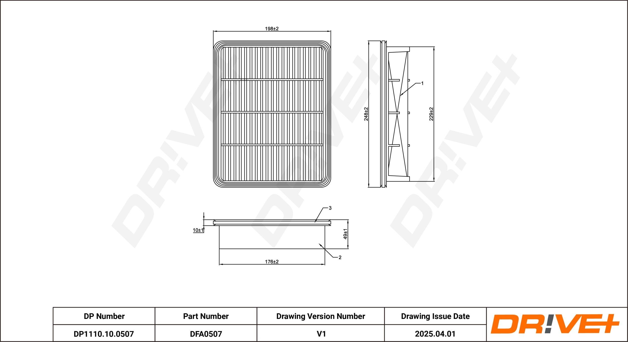 Dr!ve+ DP1110.10.0507: Vzduchový filter