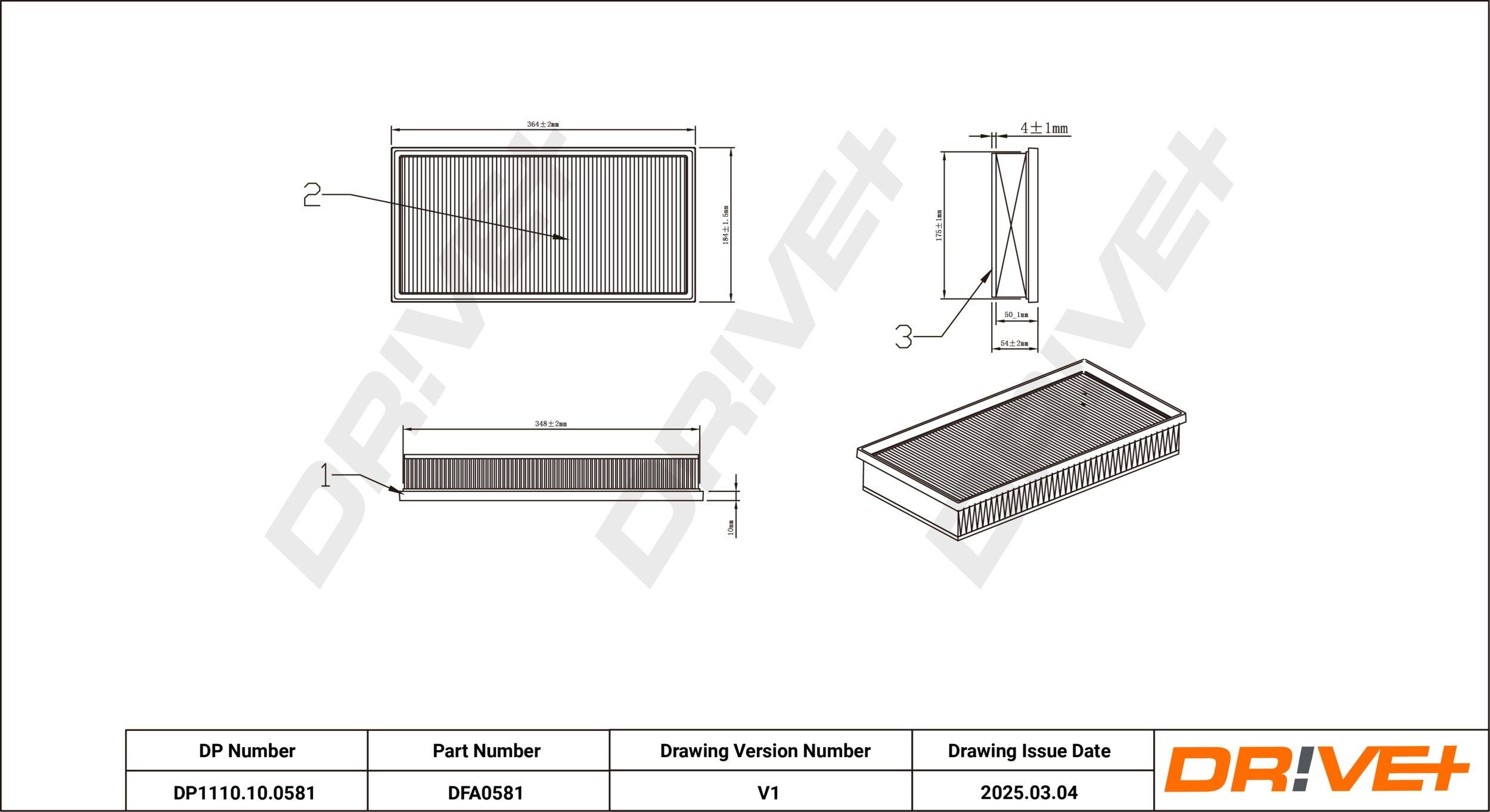 Dr!ve+ DP1110.10.0581: Légszűrő