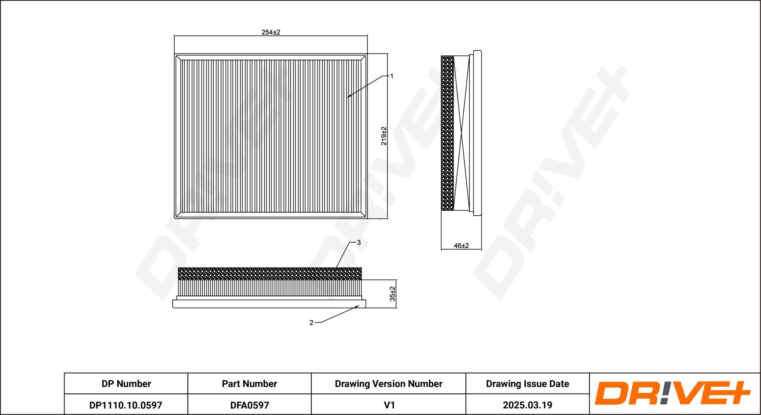 Dr!ve+ DP1110.10.0597: Légszűrő