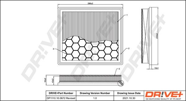 Dr!ve+ DP1110.10.0672: Gaisa filtrs