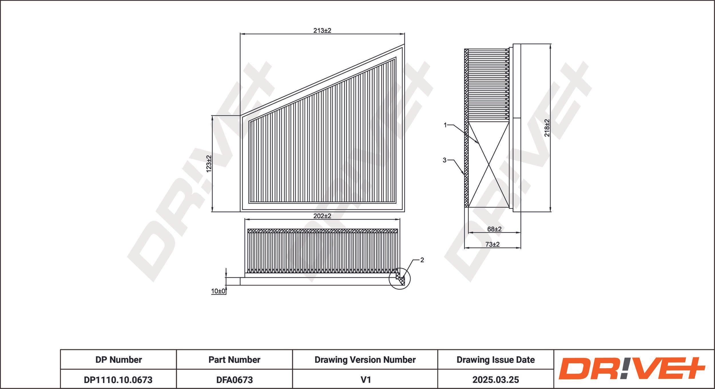 Dr!ve+ DP1110.10.0673: Luftfilter