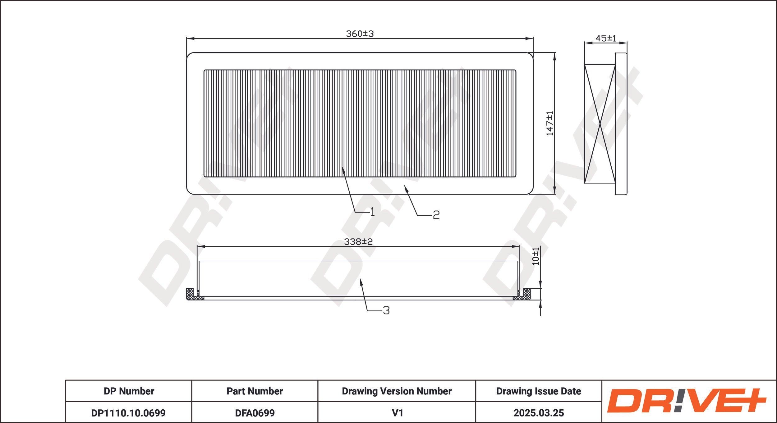 Dr!ve+ DP1110.10.0699: Légszűrő