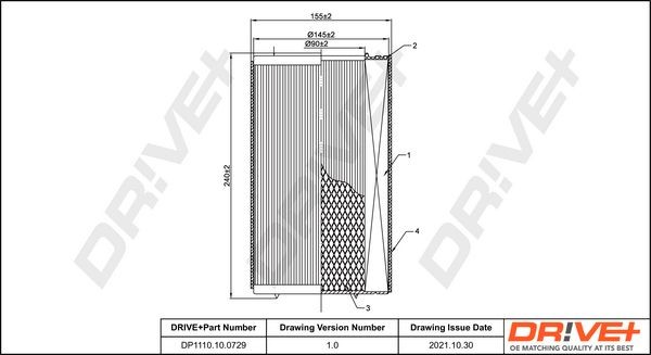 Dr!ve+ DP1110.10.0729: Luchtfilter