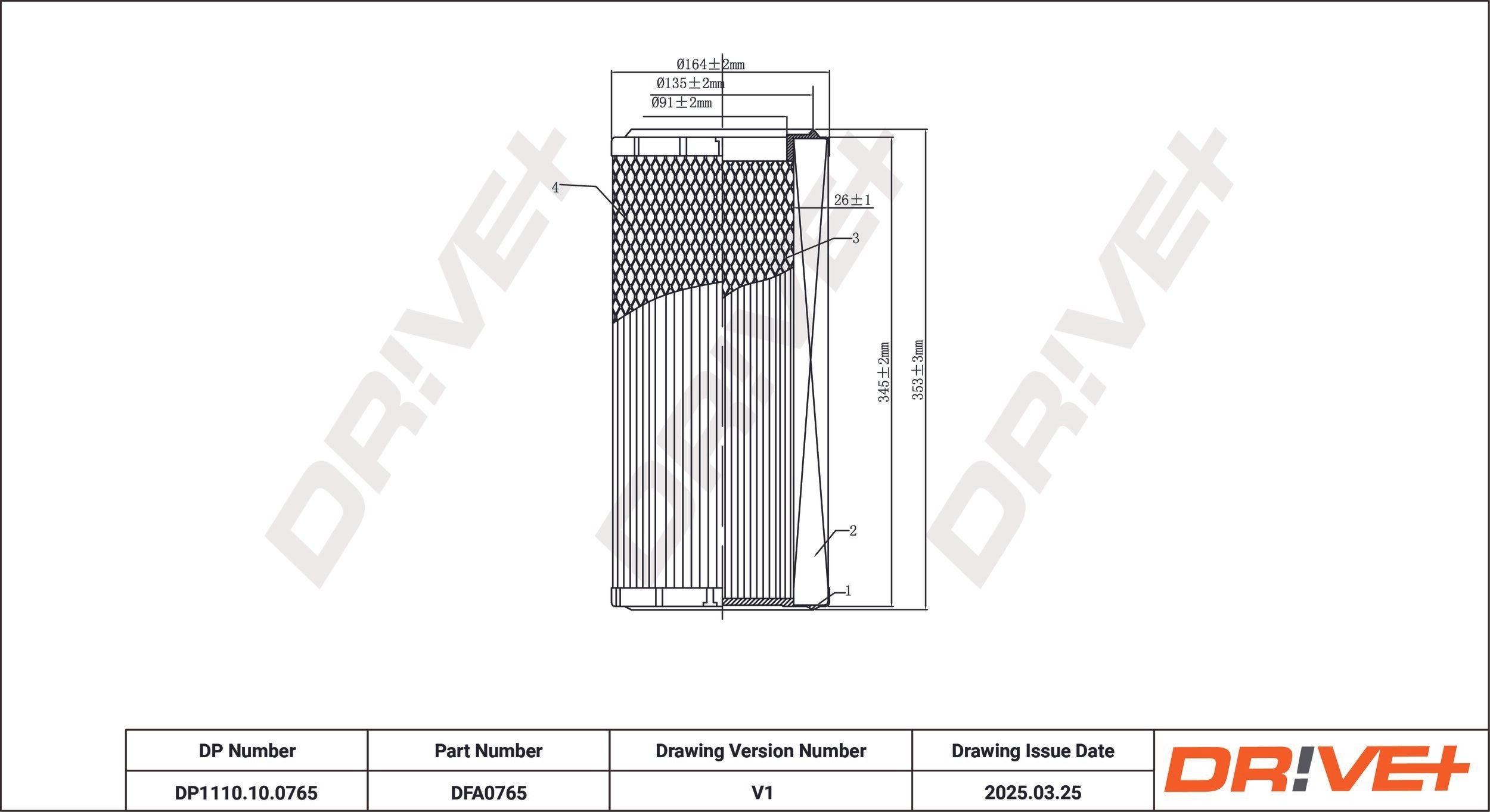 Dr!ve+ DP1110.10.0765: Luftfilter