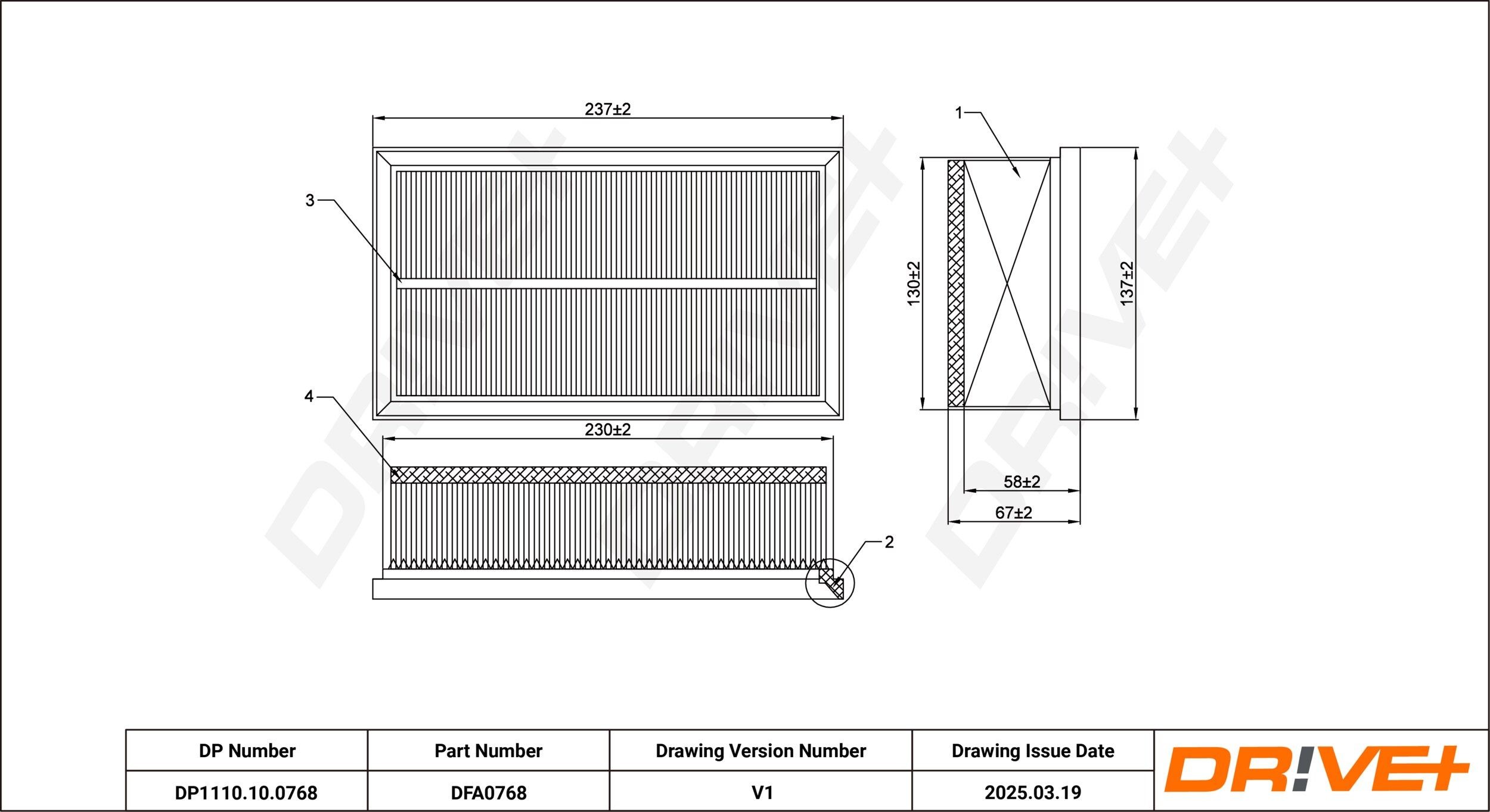 Dr!ve+ DP1110.10.0768: Luchtfilter