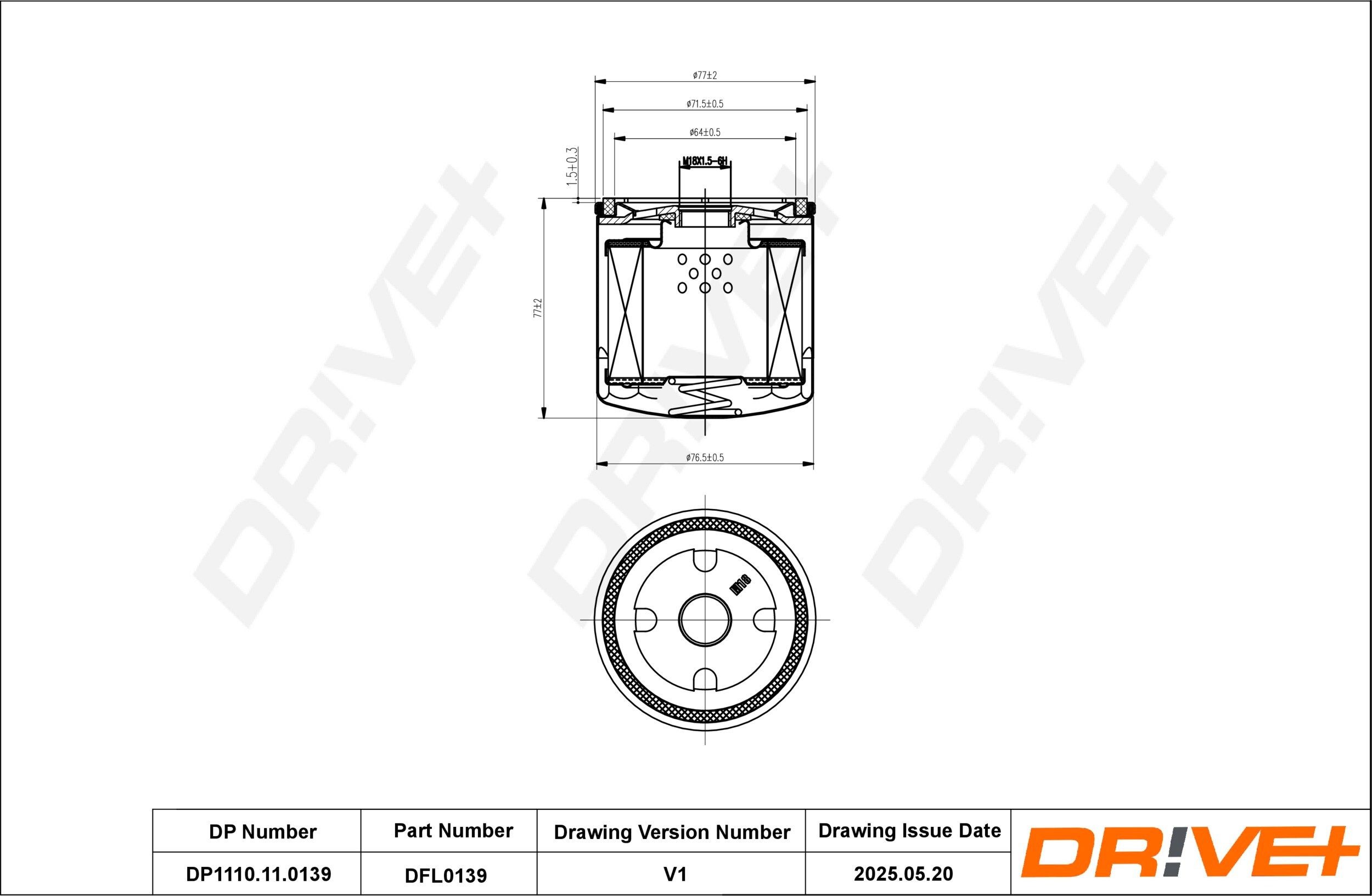 Dr!ve+ DP1110.11.0139: Oliefilter
