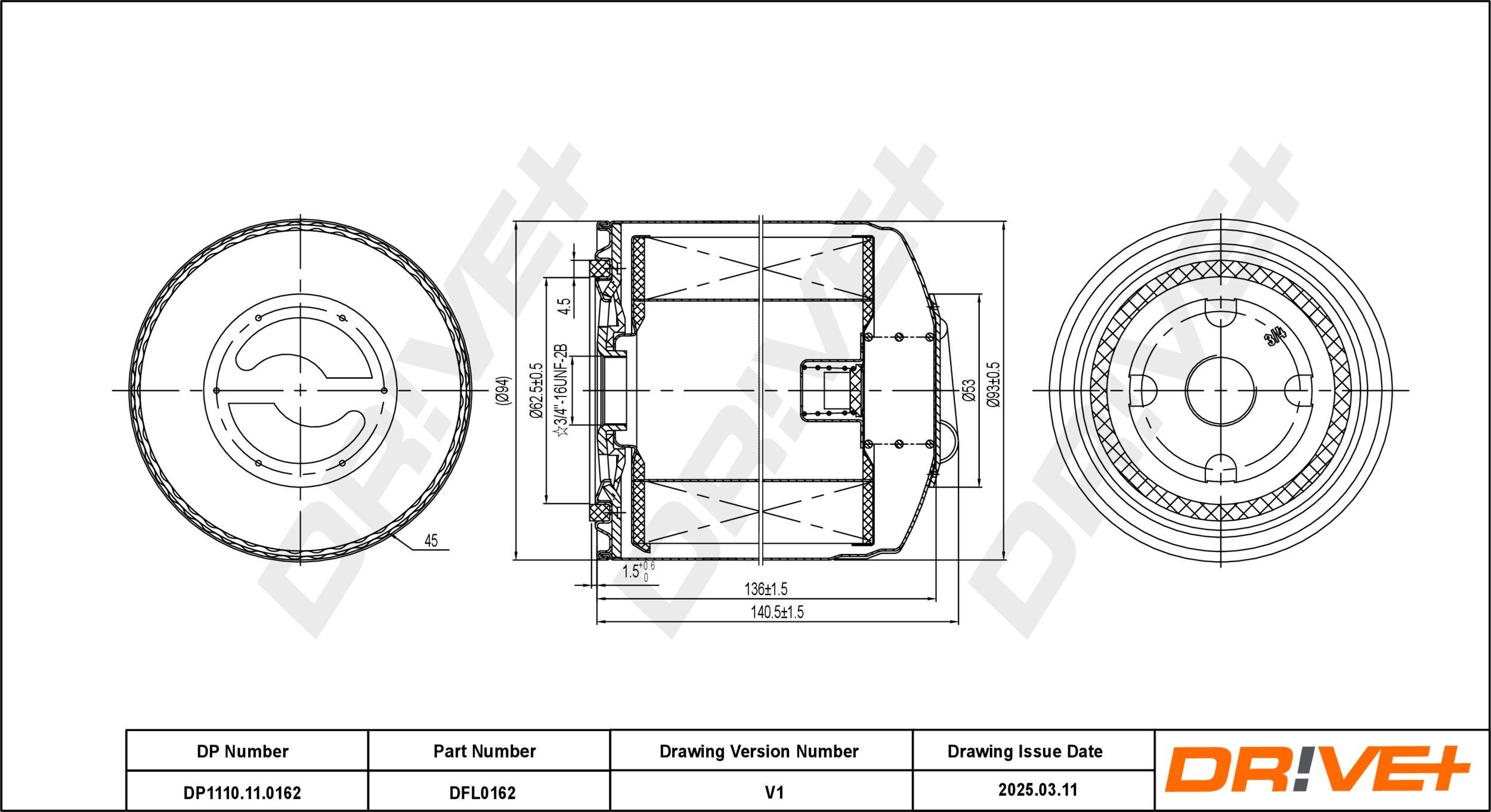 Dr!ve+ DP1110.11.0162: Filtro olio