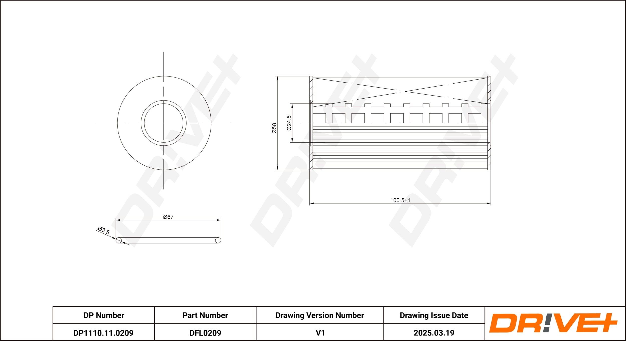 Dr!ve+ DP1110.11.0209: Oliefilter