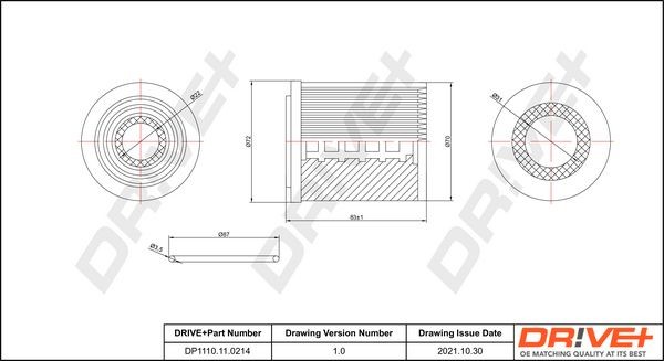Dr!ve+ DP1110.11.0214: Oliefilter