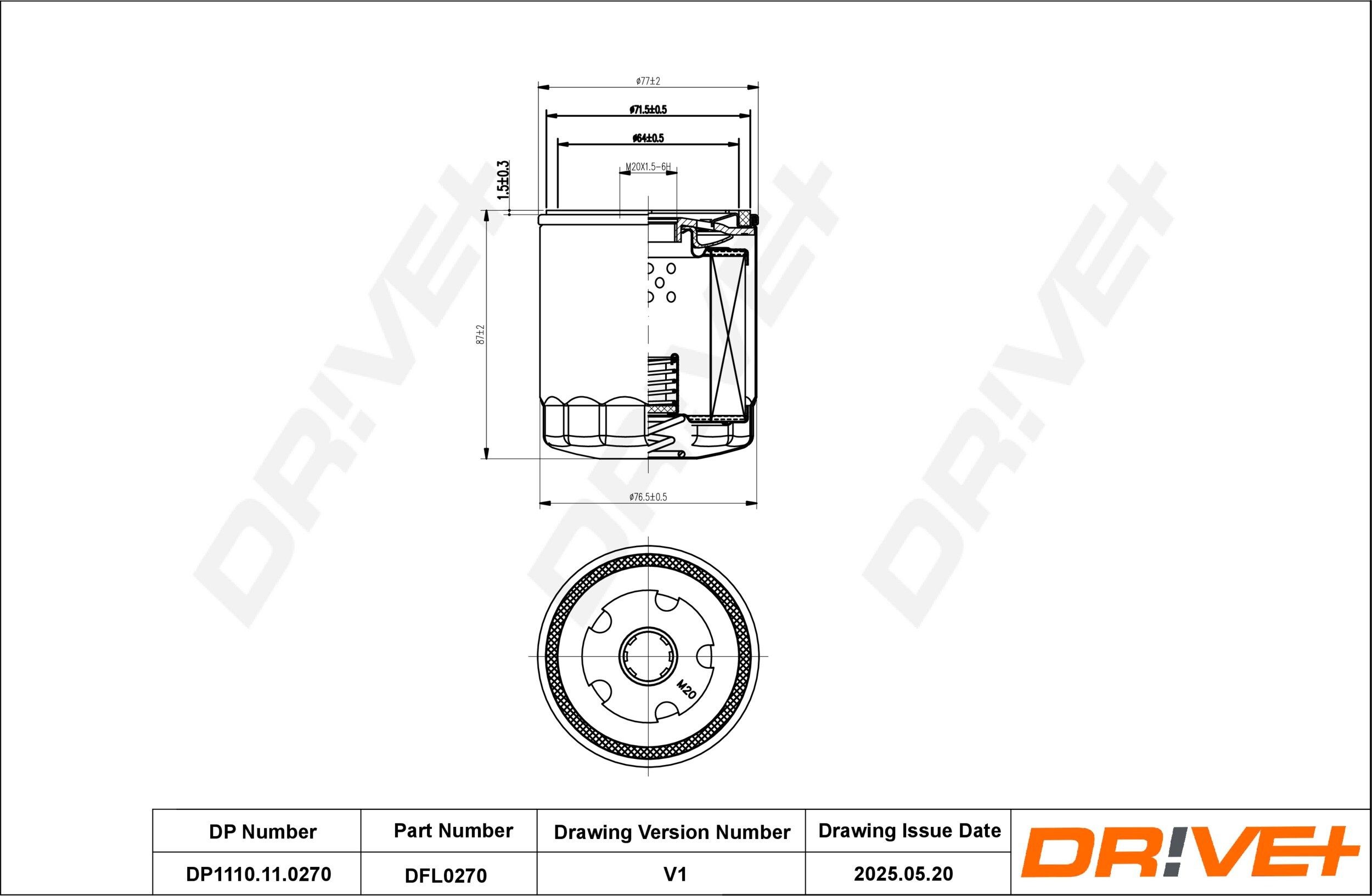Dr!ve+ DP1110.11.0270: Olajszűrő
