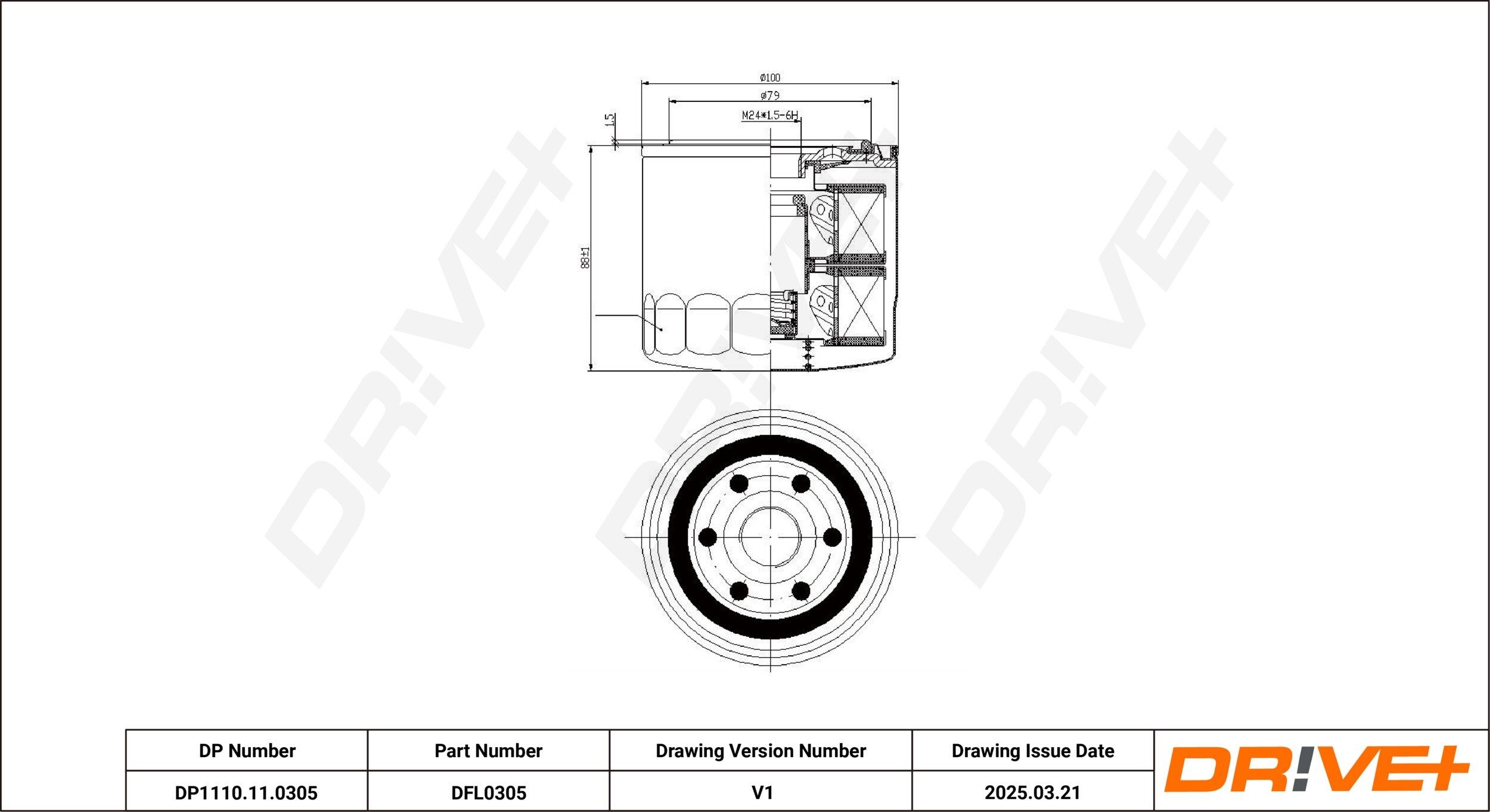 Dr!ve+ DP1110.11.0305: Oliefilter