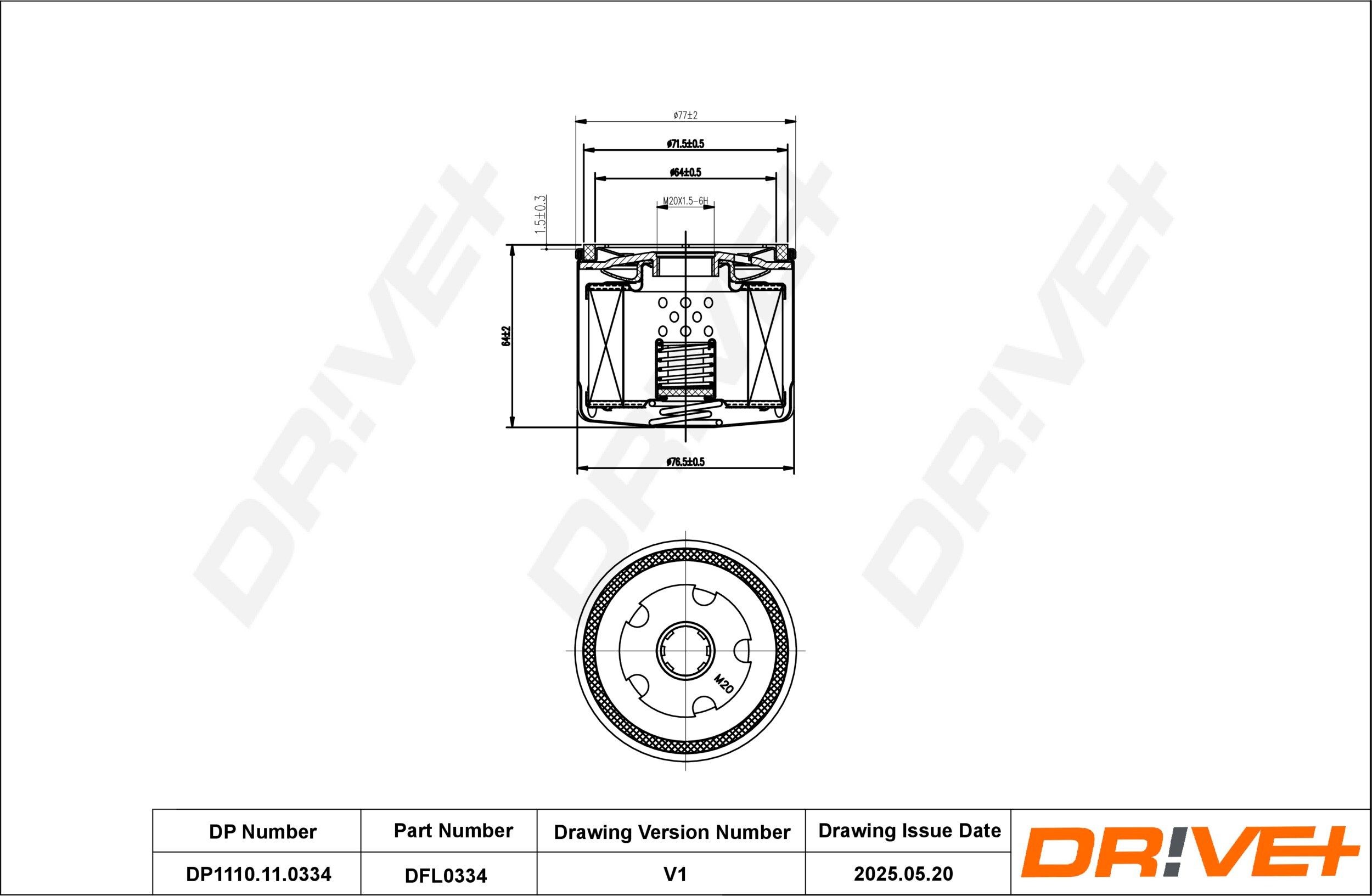 Dr!ve+ DP1110.11.0334: Ölfilter