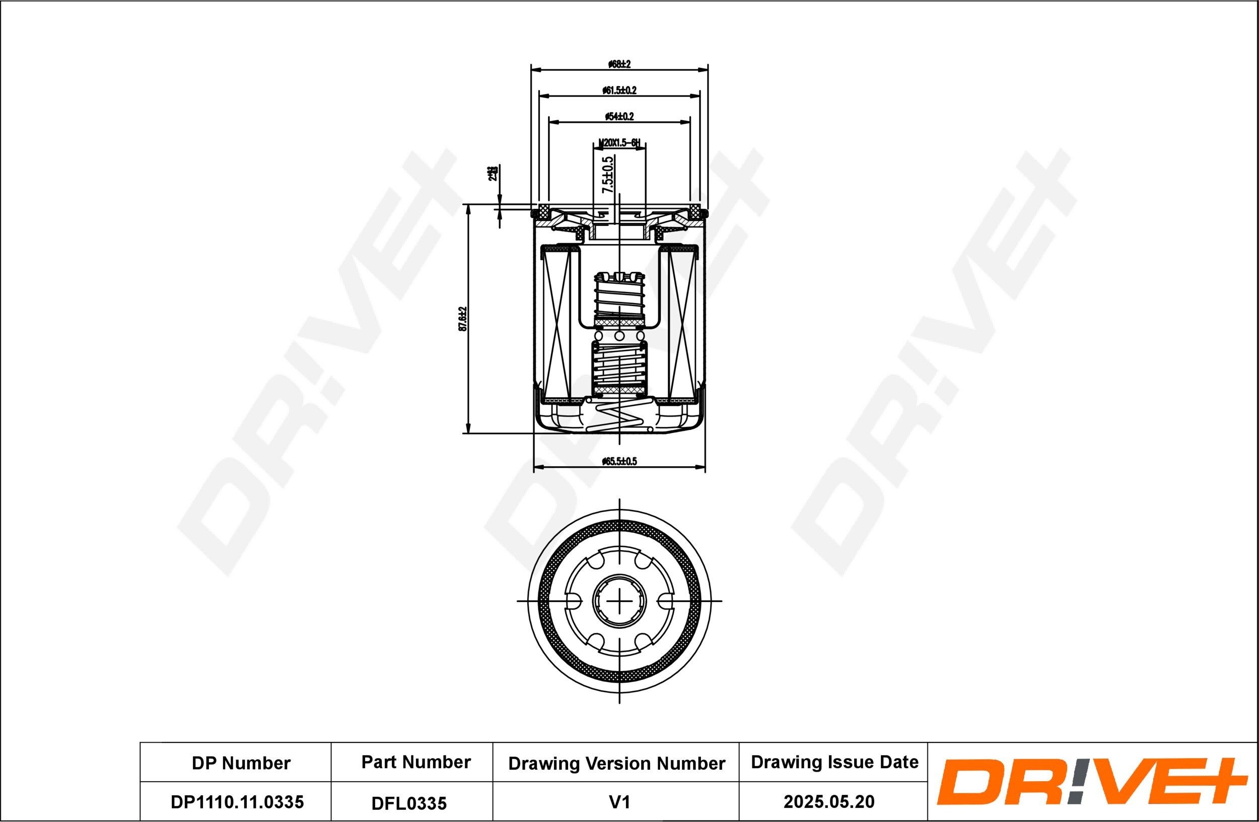 Dr!ve+ DP1110.11.0335: Oliefilter